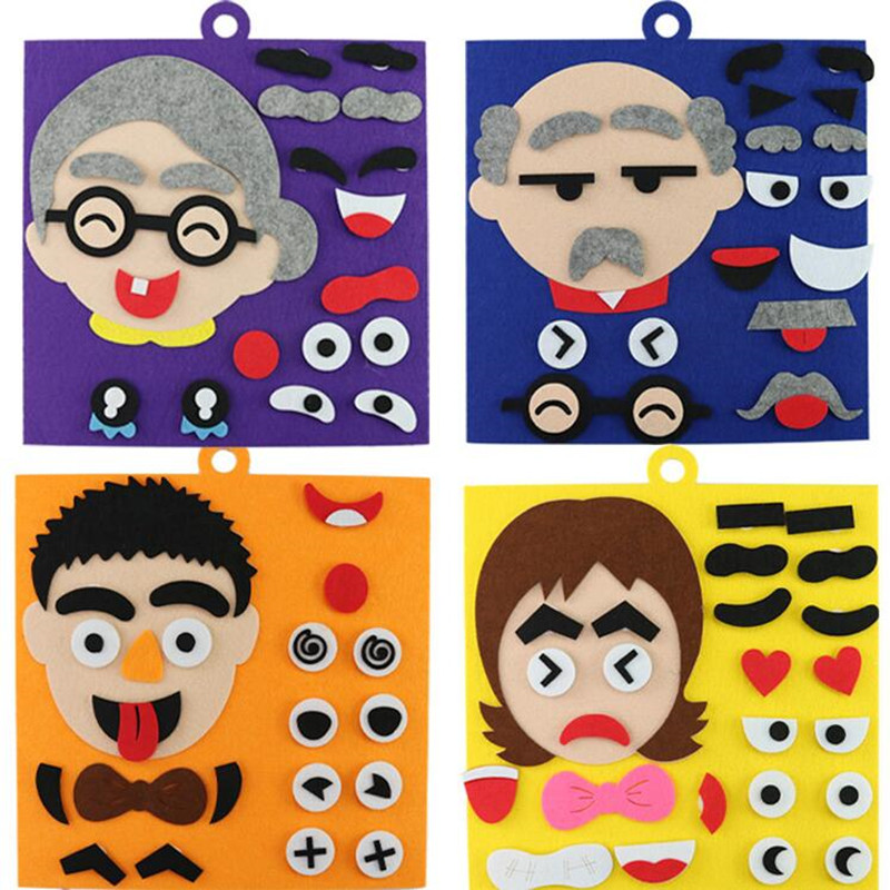 Měkké plsti rané vzdělávání Diy řemesla Netkané textilie plsti tvář dekorace puzzle pro děti